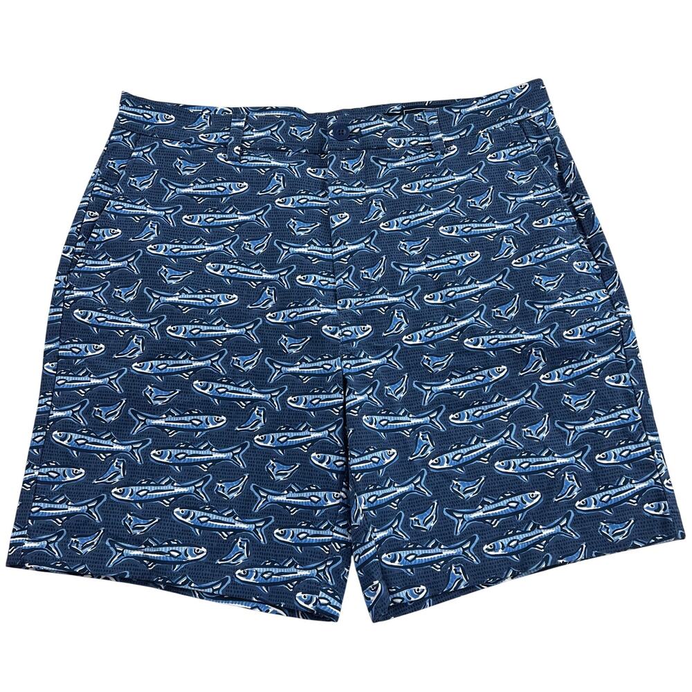 Vineyard Vines Shorts Men’s size 36 Blue Fish AOP Flat Front Breaker Short